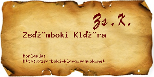 Zsámboki Klára névjegykártya