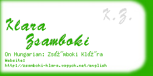 klara zsamboki business card